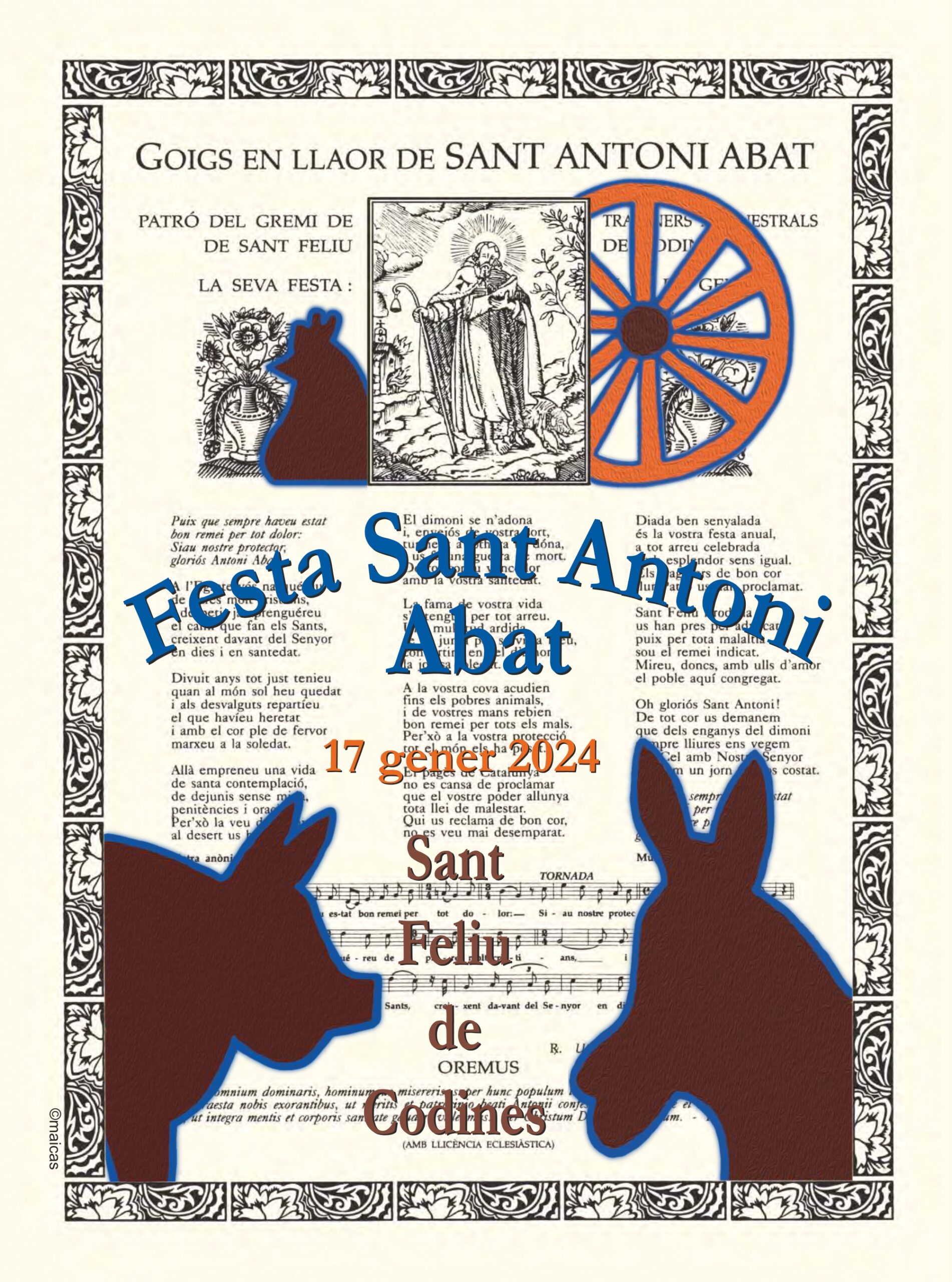 Cartell de la Festa de Sant Antoni Abat de Sant Feliu de Codines